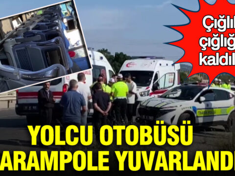 Yolcu otobusu sarampole yuvarlandi ciglik cigliga kaldilar 20 yarali 9H7LP9SP